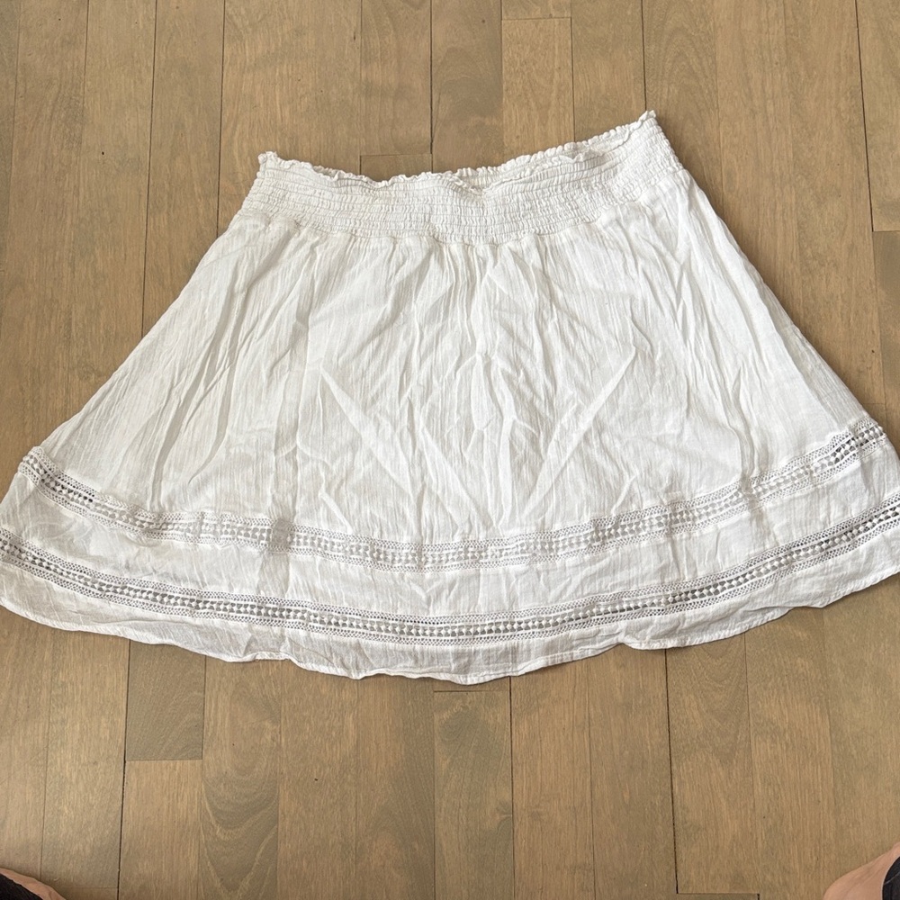 Old Navy White Boho Cotton Gauze Eyelet Circle Skirt